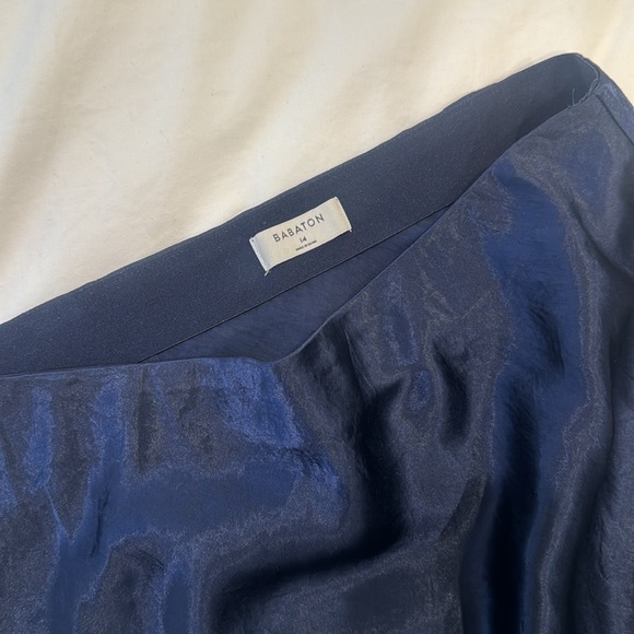 Aritzia Babaton Slip Satin Mini Skirt in Navy - Picture 6 of 6